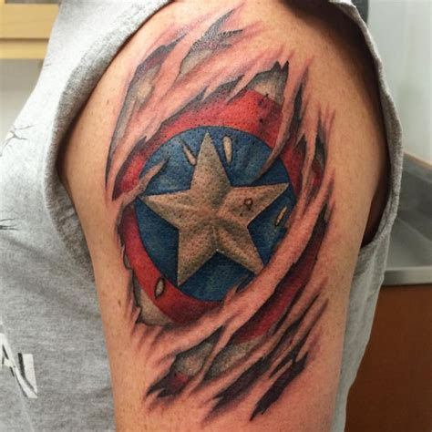 captain america tattoo designs  ideas  marvel