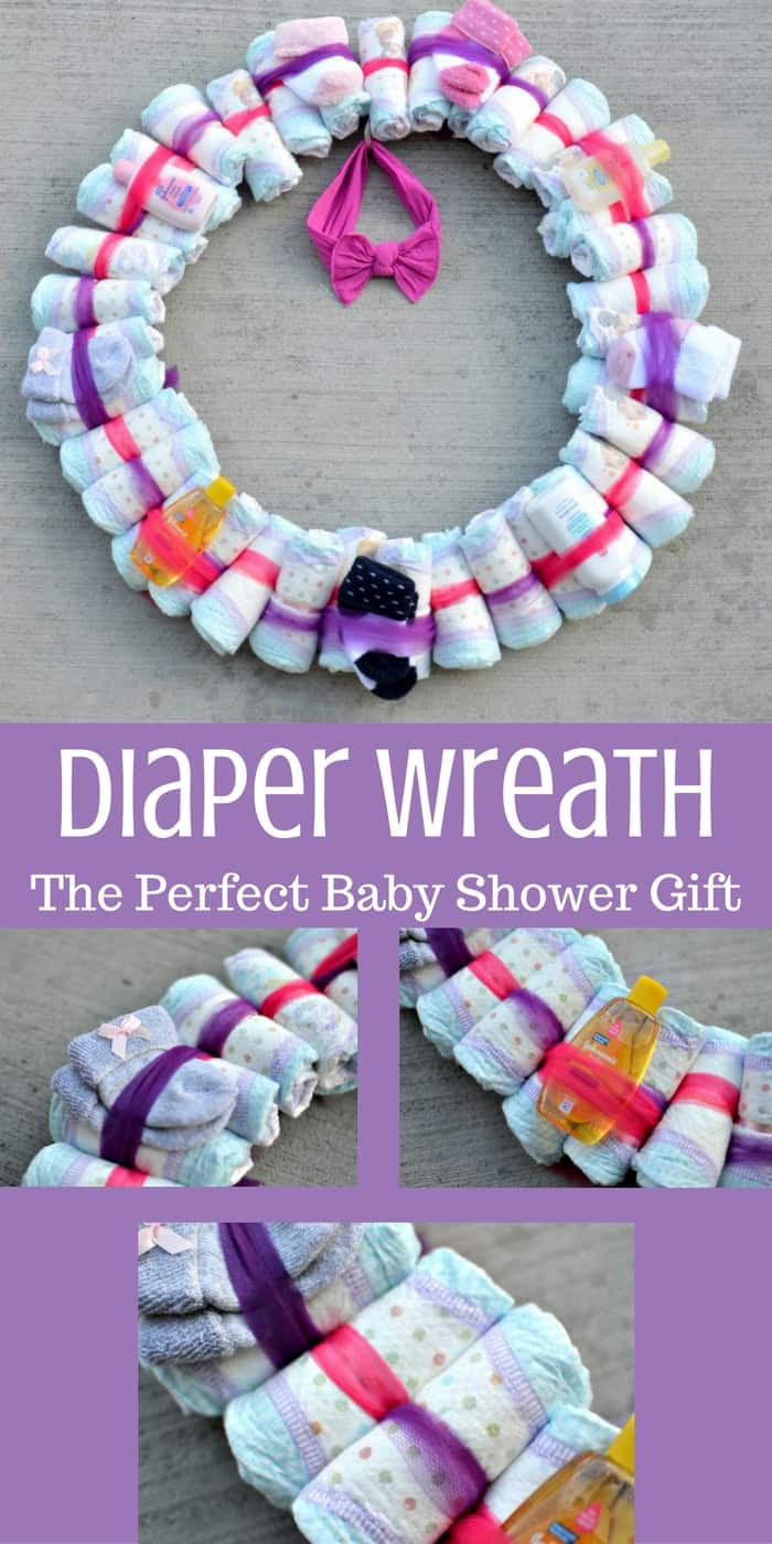Diy Diaper Wreath Baby Shower Gift Tastefully Frugal