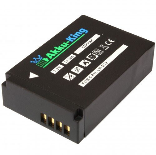 Akku-King Batterie compatible Canon LP-E12 / Canon EOS M - Avec Info Chip - Li-Ion 850mAh
