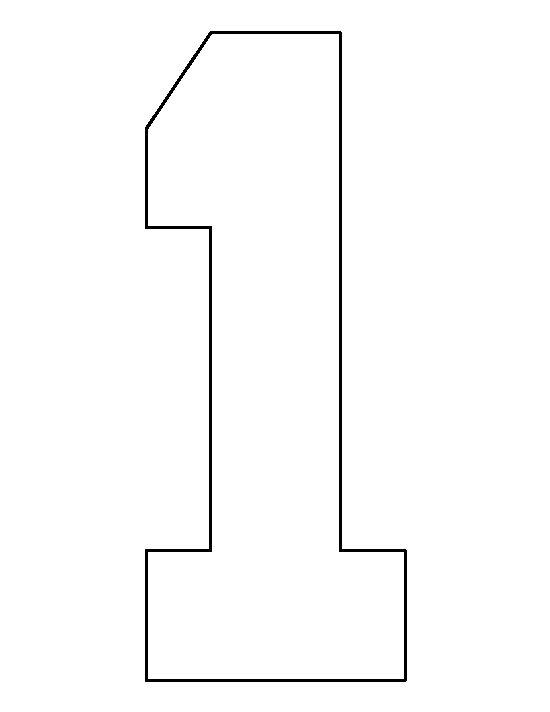 printable number 1 template