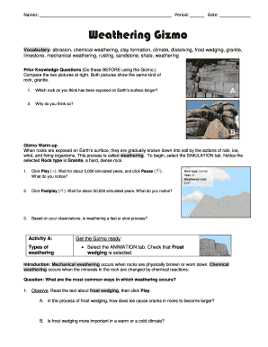 Student Exploration Weathering Answer Key Activity B 45+ Pages Answer Doc [5mb] - Updated 2021 