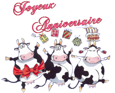 Joyeux Anniversaire Danse De Petites Vaches Rigolotes