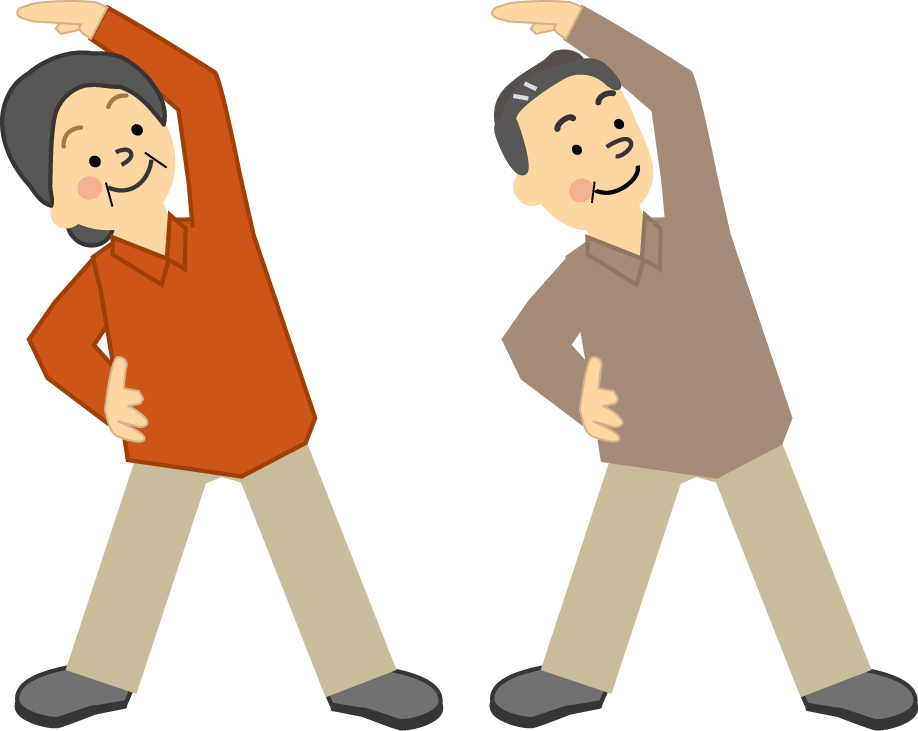 ウォーキング ジョギング 体操のイラスト無料素材