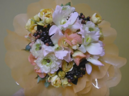 造花のラウンドブーケ 花束 の作り方