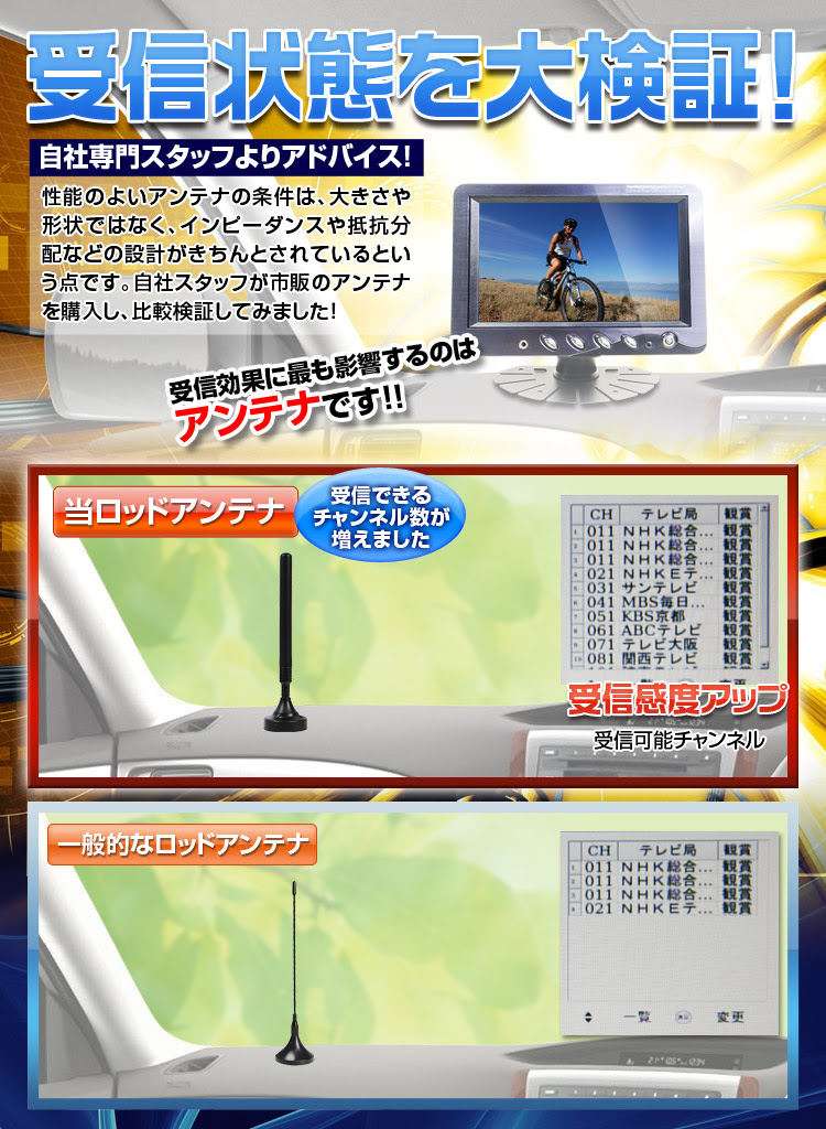 アンテナ ロッド アンテナ 車載 高感度 地デジ テレビ受信用 マグネット式 Dan04 車載用品 カーナビ バックモニターなど カー用品専門のネットショップ 通販なら Car快適空間 カー用品専門店