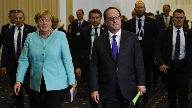 Angela Merkel y Francois Hollande