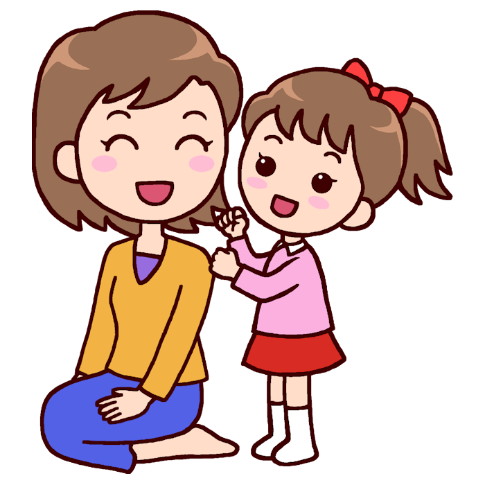 肩たたき1 カラー 母の日の無料イラスト 春の行事 季節素材
