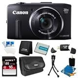 Canon PowerShot SX280 HS 12.1 MP CMOS Digital Camera with 20x Image Stabilized Zoom 25mm Wide-Angle Lens and 1080p Full-HD Video Super Bundle- Includes camera, 16 GB SDHC Memory Card, BP-6L Battery Pack, Carrying Case, SD USB Card Reader