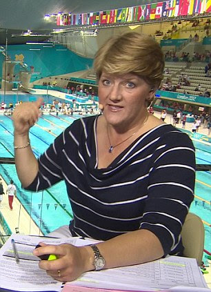 Surprised: Clare Balding's asked studio pundit Mark Foster how the Chinese swimmer Ye Shiwen knocked five seconds off her best time but the question has provoked allegations that she suggested the swimmer was cheating