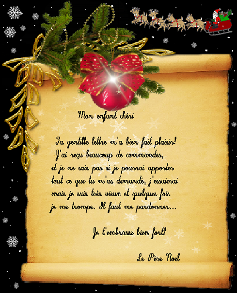 Reponse Type Lettre Pere Noel Lettre Reponse Du Pere Noel