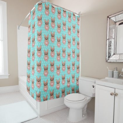 Nerdy French Bulldog Shower Curtain