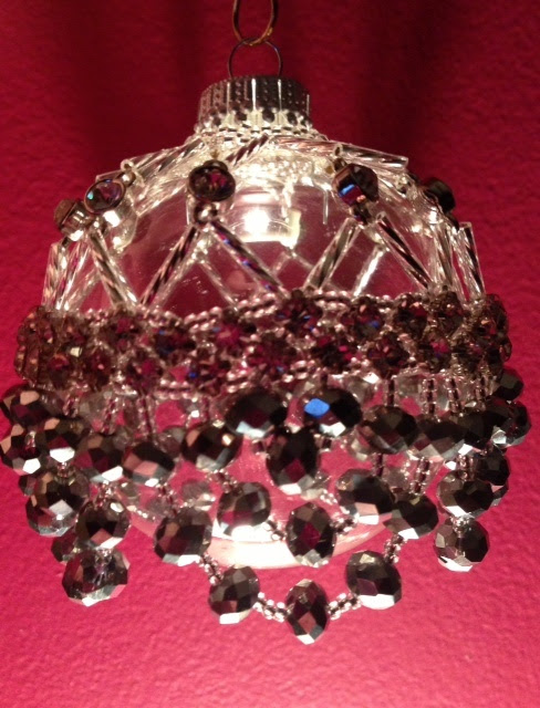 Rhinestone beaded ornament cover  Beaded Christmas 