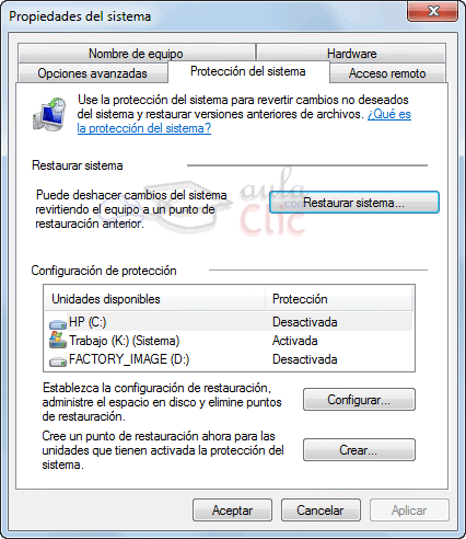 Propiedades del sistema