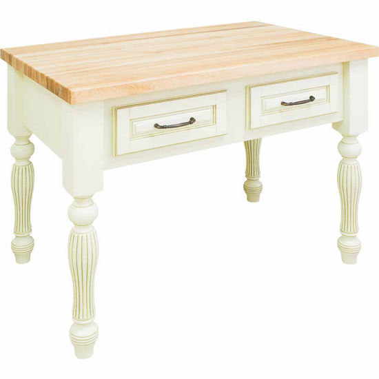 Jeffrey Alexander Reeded Kitchen Island with Hard Maple Edge Grain Butcher Block Top ...