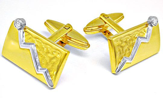 Foto 1, Manschettenknöpfe 0,06 Carat Brillanten, 14K Gold, Shop, S8237