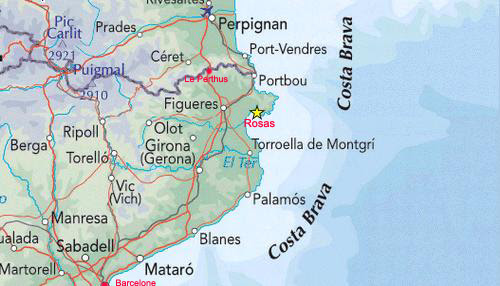 Info • rosas espagne carte