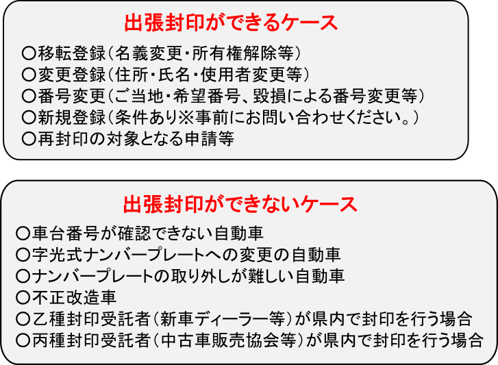 出張封印 山形ナンバー管轄 について 山形の自動車 軽自動車 バイクの名義変更 登録手続きはひまわり事務所
