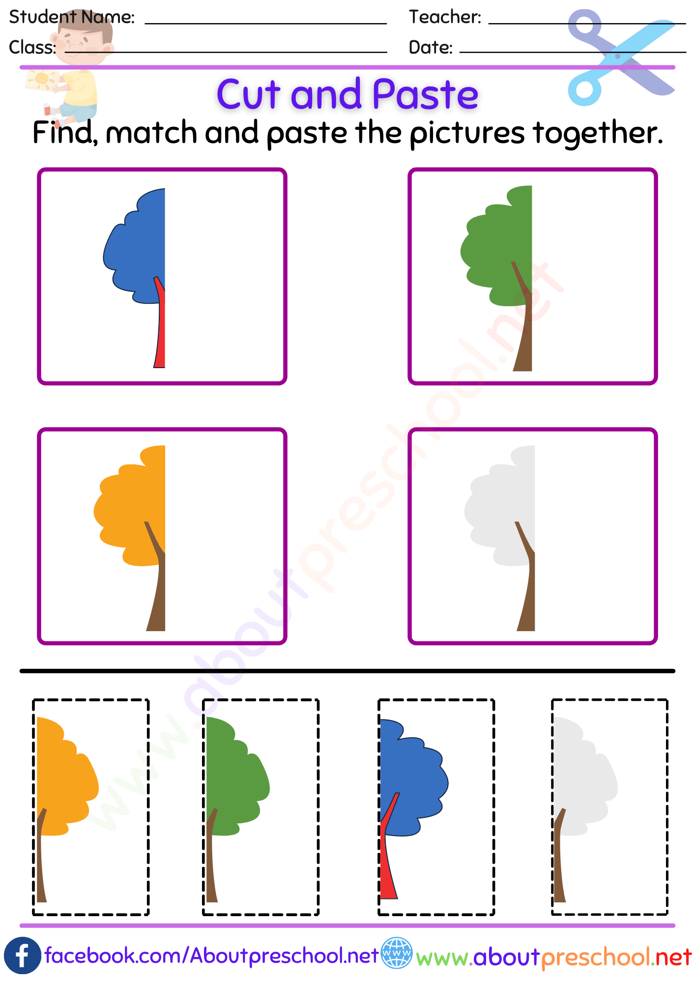 cut and paste worksheets 11 about preschool