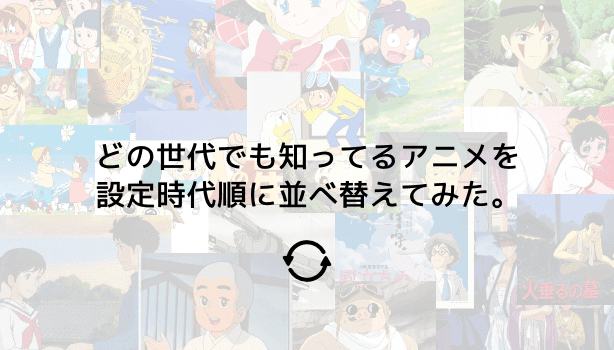どの世代でも知っているアニメを設定時代順に並べ替えてみた Degitekunote2