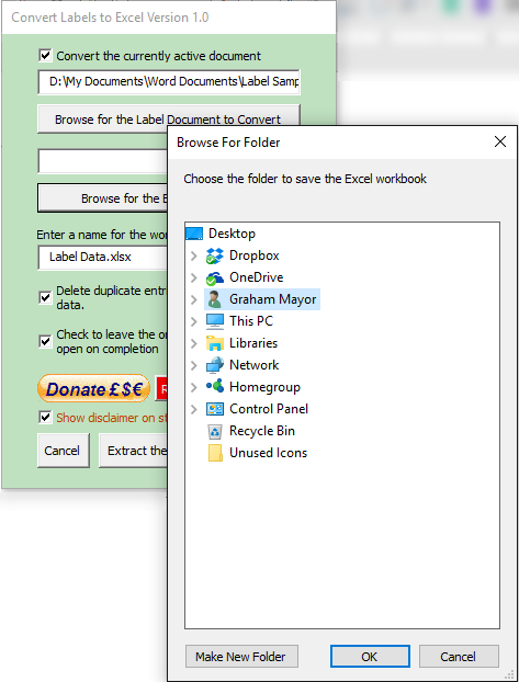 Labels to Excel Worksheet