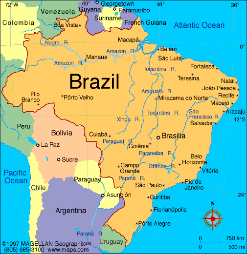 World Map Brazil