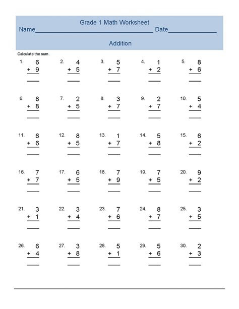  math worksheets for 1st grade activity shelter