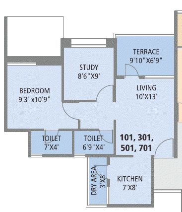 1.5 BHK Flat - 489 Carpet  + 65 Terrace - Rs. 26 - 26.75 Lakhs - Pate Surajya Donaje Sinhagad Pune B 1, B 2 Buildings