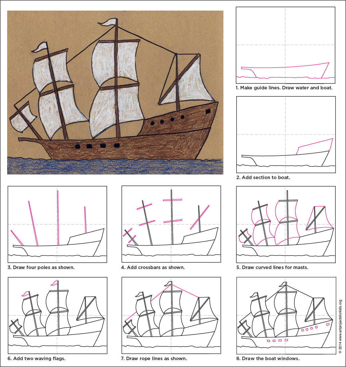 Draw the Mayflower - Art Projects for Kids