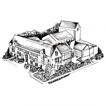 Royalty Free University Building Clipart