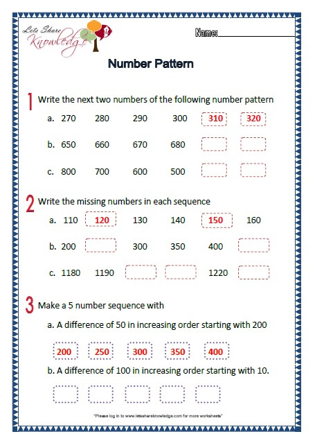 Grade 2: Maths Worksheets Part 1 + 2 (more topics) - Lets Share Knowledge