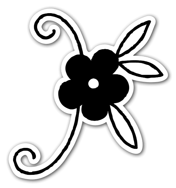 Fleur noir simple  StickerApp