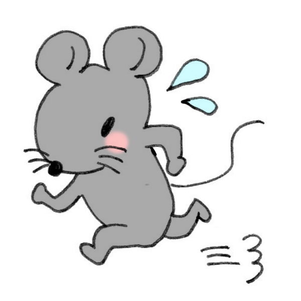 走るネズミのイラスト かわいいフリー素材が無料のイラストレイン