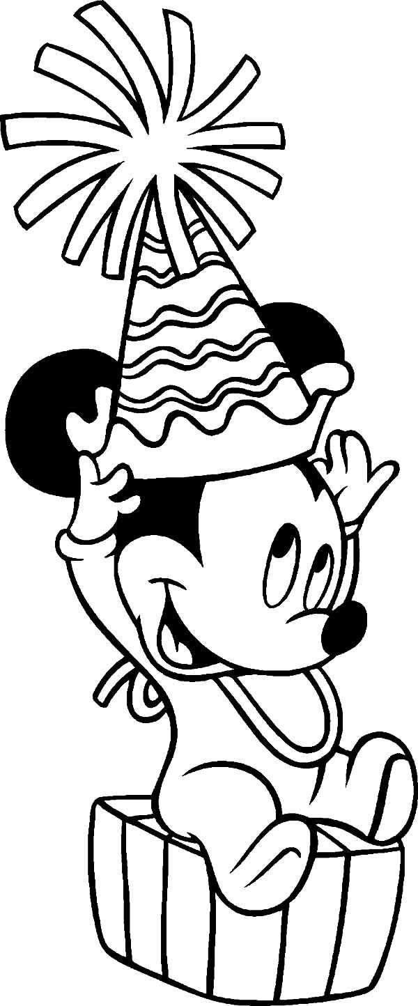 Baby Mickey Mouse Birthday Coloring Pages