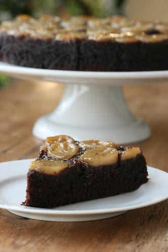 Chocolate-Caramel-Banana Upside-Down Cake