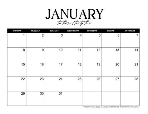  free fully editable 2023 calendar template in word