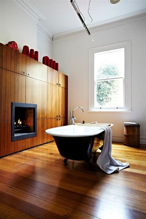 Free up some space and elevate your decor. 45 Stylish And Cozy Wooden Bathroom Designs - DigsDigs