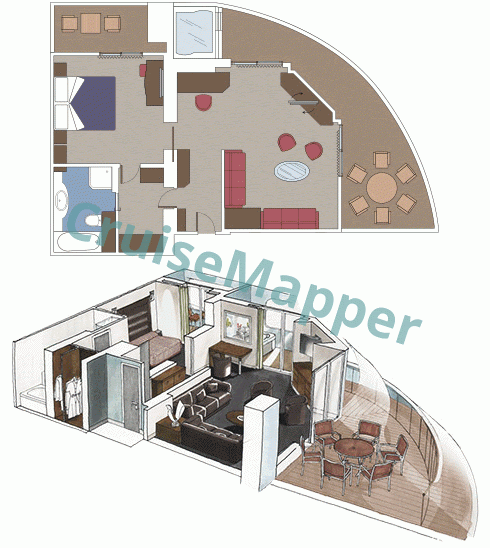 MSC Meraviglia cabins and suites | CruiseMapper