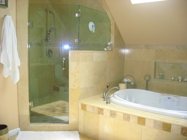 Shower & Jacuzzi tub - mediterranean - bathroom - new york - by 