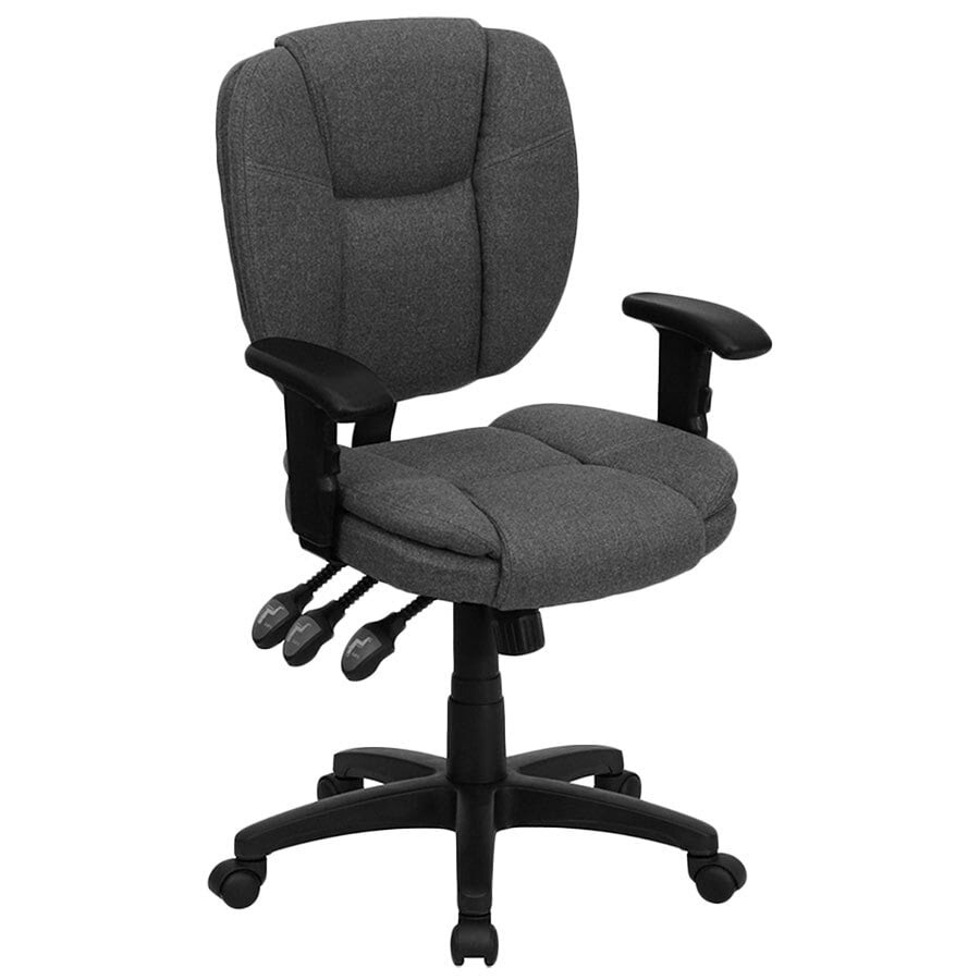 Mid-Back Gray Multi-Functional Ergonomic Office Chair ...