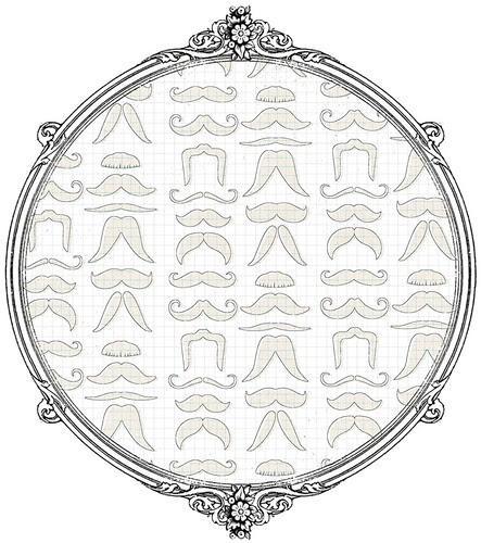 Mustaches (antique graph paper) - free printable paper SAMPLE
