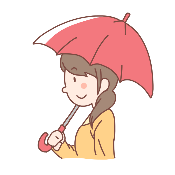 赤い傘をさす女性のイラスト かわいいフリー素材が無料のイラストレイン