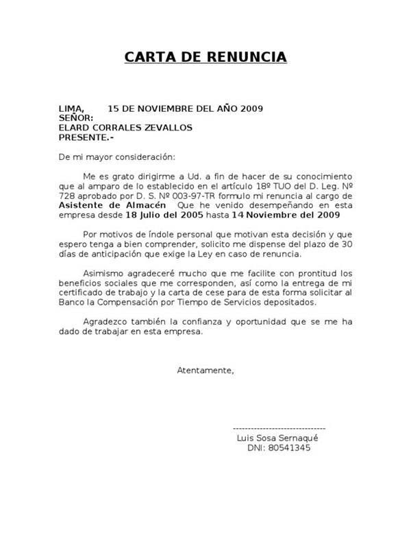 Carta de Renúncia – Modelos de Carta