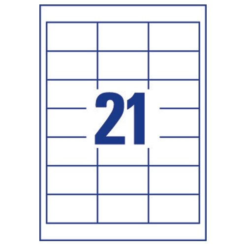 Avery L7160-40 Address Labels Laser 21 per Sheet 63.5x38.1mm White 840 Labels - Huntoffice.co.uk