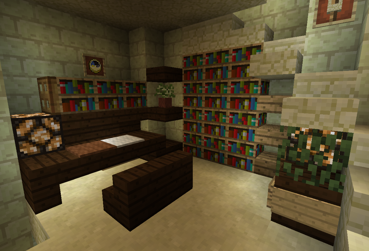 エンチャント部屋と書斎を作る マイクラ初心者が行く