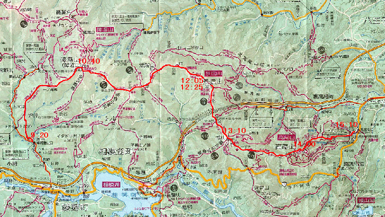 ハイキング 陣馬縦走