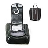 Swiss Hanging Toiletry Kit Travel Bag Black Makeup Wash Cosmetic Shaving Zipper