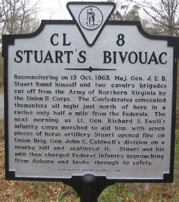 Stuart's Bivouac Marker Photo, Click for full size