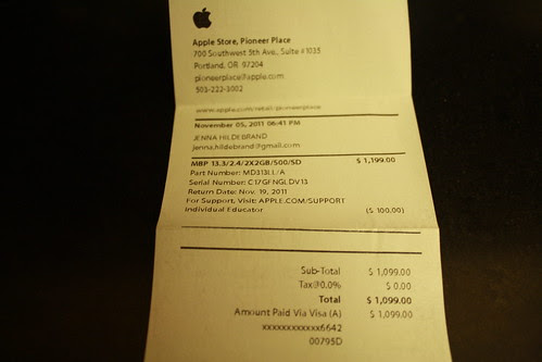 the receipt