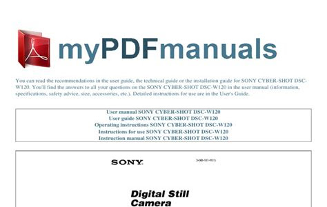 Read Online manual sony w120 pdf [PDF DOWNLOAD] PDF