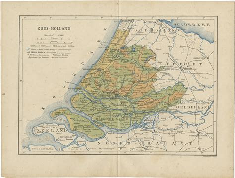antique map  zuid holland  kuyper